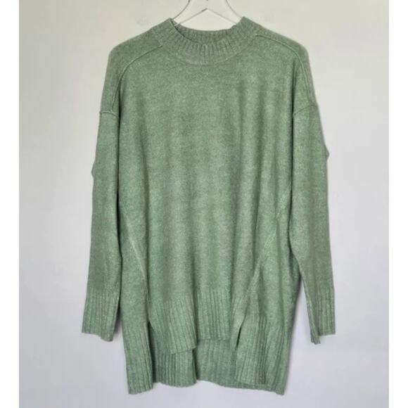 Free People Phoebe Oversized Pullover Sweater Large Wool Blend Ribbed Knit - Picture 2 of 5